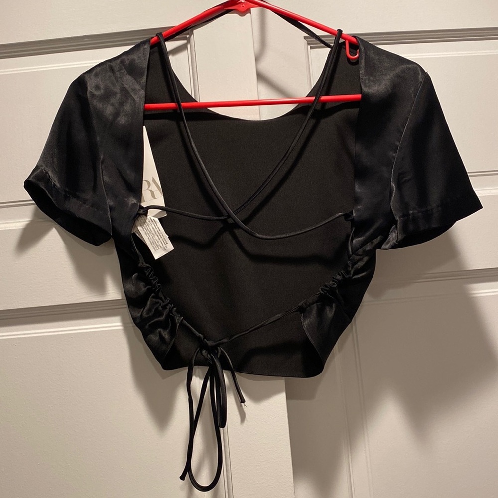 Zara Open Back Cropped Top